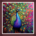 Funchey Counted Cross Stitch Kits for Adults Needlepoint Kits Unprinted Cross Stitching Embroidery Kit 11CT Cross Stitch Supplies-Beautiful Blue Peacock 18x18 inch - color: ArtsKit06
