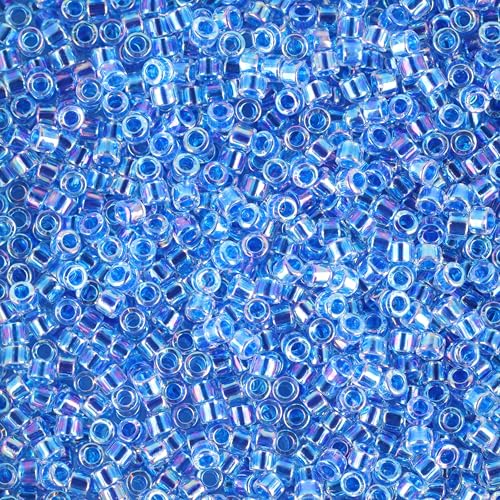 Miyuki Delica Seed Beads - color: DB0077 - Lined Blue AB