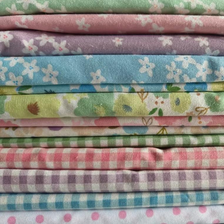Cotton Fabric DIY Making Supplies Quilting Patchwork Fabric Fat Quarter Bundles DIY for Quilting Cotton Patchwork Cushions (14pcs Multicolour, 9.8" x 9.8") - color: 14pcs Multicolour, size: 9.8" x 9.8"
