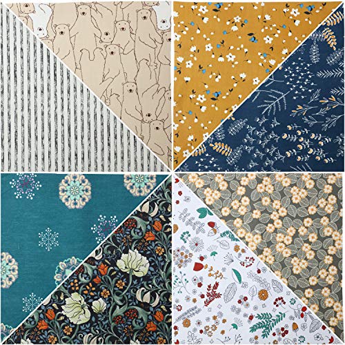 Tatuo 30 Pieces 10 x 10 Inches Cotton Fabric Bundle Squares Patchwork Floral Fabric Sewing Quilting Bundles Assorted Pattern Cloth for DIY Scrapbook Craft Making - style: Classic