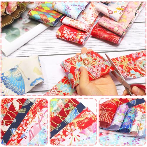 Tegeme 40 Pcs Japanese Jelly Fabric Strips for Quilting 2.55" Patchwork - color: Japanese style