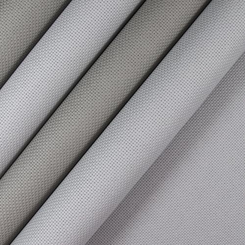 KCS 4 pc of 12" x 18"(30cmx45cm) 14CT Counted Cotton Aida Cloth Cross Stitch Fabric (Light Grey+Medium Grey) - color: Light Grey+medium Grey