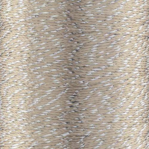 YarnArt Camellia Metallic Shimmer Fine Yarn – Polyester & Metallic Thread for Crochet, Embroidery & Jewelry Making – 20g & 50g Skeins, 192m (Beige, 50g Skein) - color: Beige, size: 50g Skein