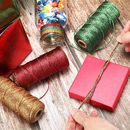 Pangda Christmas Twine Metallic Bakers Wrapping Twine, 1 mm, Red, Green - color: Red, Green, size: 1 mm