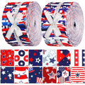 Hosuly 40 Pcs Red White Blue Stars Cotton Jelly Fabric Quilting Strips Roll - color: Flag