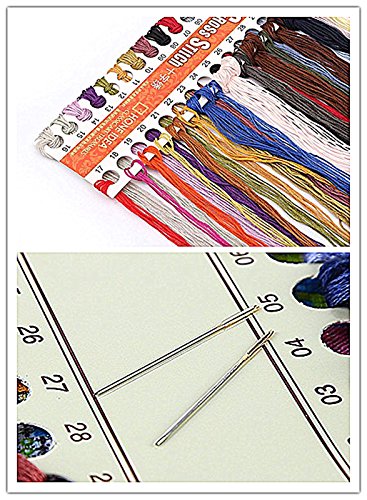 CaptainCrafts Cross Stitch Kits, New Counted Kit Unprinted 14CT Fabric Cross Stitching DIY Art DMC Needlecrafts Embroidery Kit for Adults Beginner (White, Seaside Villa Garden) - color: Seaside Villa Garden, style: White