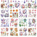 Wxiben 12 Pcs Fairy Flower Rub on Transfers for Crafts and Furniture - style: Fairy