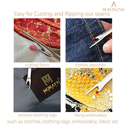 BEADNOVA Seam Ripper 2pcs Thread Cutter Stitch Remover Large Thread Remover Stitch Eraser Tag Ripper for Clothes Crafting Embroidery