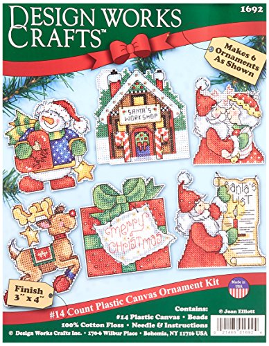 Tobin Santa's Workshop Ornaments Counted Cross Stitch Kit, 3 by 4-Inch, 14 Count, Set of 6 DW1692