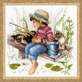 RIOLIS 1470 Let's Go Fishing Counted Cross Stitch Kit 11.81 x 11.81 in - style: Let's Go Fishing 1470