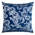 Embroidery Blue Velvet Throw Pillow Cover, Merry Christmas Series Silver Floral Luxury Soft Fuzzy Cozy Warm Slik Gift Square Couch Cushion Pillow Case 20 x 20 Inch, Cover Only - color: Silver Floral