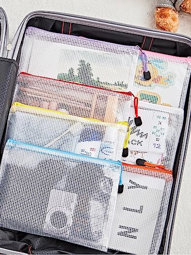 JARLINK A5 Mesh Zipper Pouches, 6x9inch Pencil Pouches for School, 30 Pack - size: A5-30pcs-Assorted