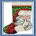 Howie's Needlepoint Cross Stitch Kits, 14CT Pre-Printed Pattern Charistmas Stocking Needlepoint Kits, DIY Charistmas Gift, Santa Claus 2, 21.2 x 30.7 Inch - color: Santa Claus 2