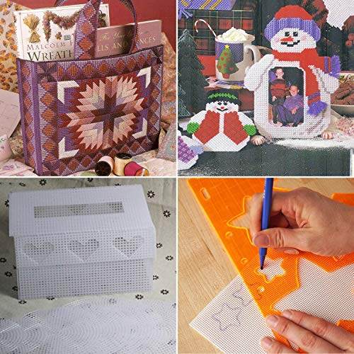 YOUNTHYE 10 PCS 5 Count Plastic Canvas Sheets, 21 x 13.1 Inch Large Hole Plastic Mesh Canvas for Acrylic Yarn, Embroidery Practice, Needlepoint, Crochet, DIY Crafts and Custom Cutting Projects - size: 5count