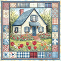 AuraDraw House Stamped Cross Stitch Kits for Beginners, 1CT Cross Stitch Kit for Adults, House Embroidery Set Crossstitch Wall Hanging Set 14x14inch - color: JLSZX-0003