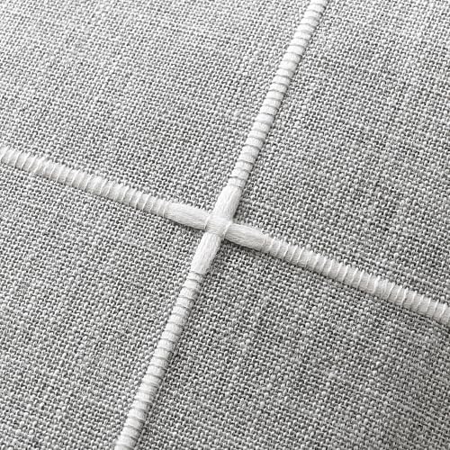 2 Packs Grid Embroidery Throw Pillow Covers 20x20in Light Grey - color: Light Grey, size: 20" x 20" (Pack of 2)