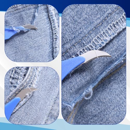 FAIRY CORA 10 Pcs Seam Rippers for Sewing, Blue Stitch Remover Tool with Protective Case and Anti-Slip Handle, Thread Cutter for Crafting Embroidery Buttonhole Opening Button Replacement