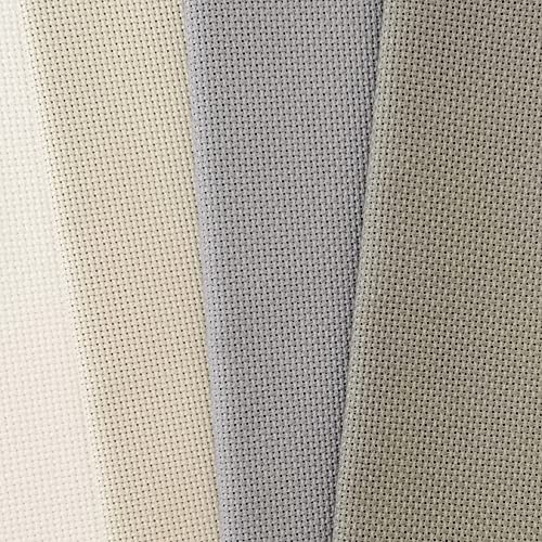 KCS 3 pc of 12" x 18" 18CT Counted Cotton Aida Cloth Cross Stitch Fabric (Pearl Grey+Light Steel Grey+Medium Grey) - color: Pearl Grey+light Steel Grey+medium Grey