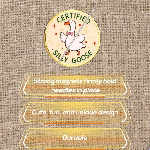 Silly Goose Magnet Needle Minder, Funny Cross Magnetic Needleminder Pin Holder Keeper for Sewing Embroidery Needlework Gift Accessories