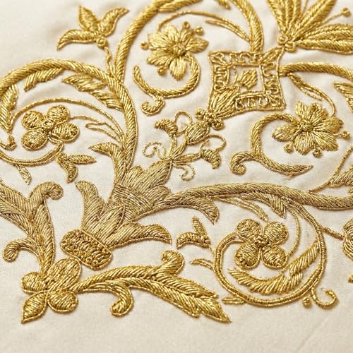 12 Skeins Gold Embroidery Thread Metallic Embroidery Floss Polyester Cross Stitch Thread Friendship Bracelet String Gold Sewing Craft Yarn Art Supplies for Hand Embroidery(8M/Skeins)