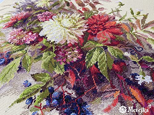 Merejka K-218 Autumn Secrets Counted Cross Stitch Kit, Cotton, Multi-Colour, 30 x 40 cm