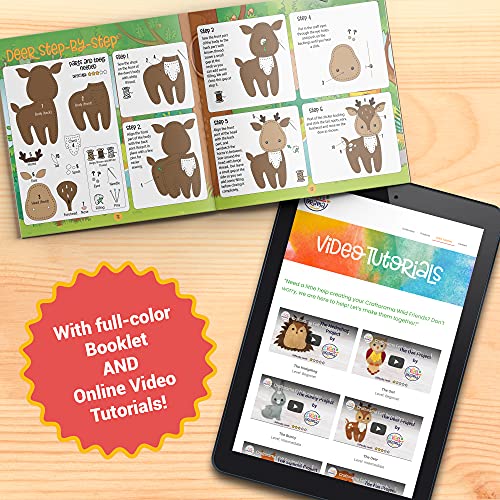 Craftorama Sewing Kit for Kids, Fun and Educational Animal Craft Set for Boys and Girls Age 7-12, Sew Your Own Felt Animals Craft Kit for Beginners, 165 Piece Set - color: Woodland Animals