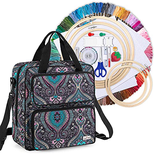 LoDrid Embroidery Starter Kit, Cross Stitch Kits Tools with Case, Totem