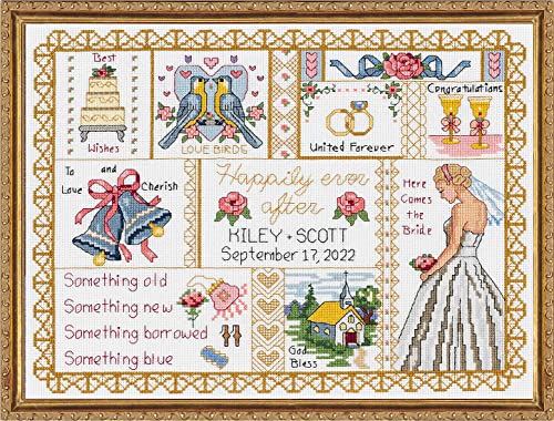 Janlynn 50577 Counted Cross Stitch Kit 13.25"X10", Wedding Collage (14 Count)