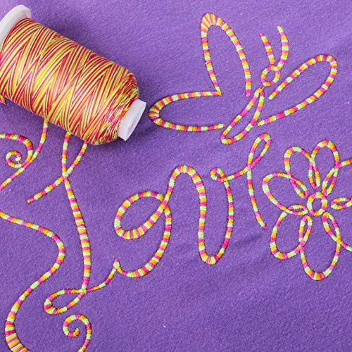 ThreadArt Multicolor Cotton Thread, 600M 40/3, Rainbow Brights 7734 - color: Rainbow Brights