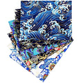 Japanese Style Fabric Squares Fat Quarters Cotton Bundle, Bright Style - color: Bright Style