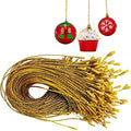 Christmas Tree Ornament String Hooks - Gold Easy Snap Ribbon 200 Pk - color: Gold