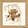 Vervaco Counted Cross Stitch Kit Popcorn Bear Swing 6.4" x 6"