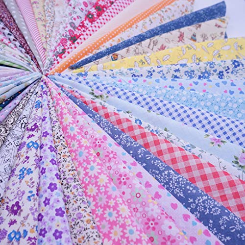 Phantomon 50pcs Cotton Fabric Craft Precut Square Patchwork Sheets for Quilting, Sewing, Scrapbooking, Simplicity Patterns (10Inch x 10Inch) - size: 10Inch x 10Inch