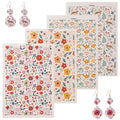KABAKE Polymer Clay Transfer Paper 4 PCS Colorful Flowers Water Soluble Transfer Sheet for Earrings Jewelry Making - color: Flower