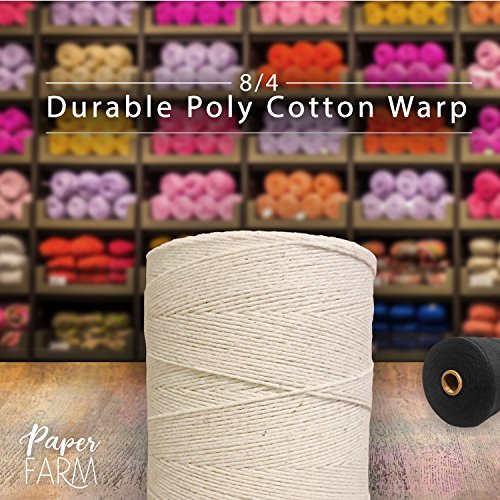 Durable Loom Warp Thread (Natural/Off White), One Spool, 8/4 Warp Yarn (800 Yards), Perfect for Weaving: Carpet, Tapestry, Rug, Blanket or Pattern - Warping Thread for Any Loom - color: Natural