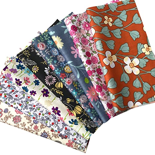 50pcs 8" x 8" Fabric Squares 100% Cotton Fabric Bundles Quilting Craft Supplies Floral Precut Squares Patchwork for Sewing DIY Quilt Patchwork - size: 8x8 Inches