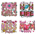 Mother’s Day DTF Transfer Ready to Press, 4PCS Best Mom Ever Iron on Patches Pink Flower Butterfly Heat Transfer Vinyl Decals Mama Leopard Print Iron on Appliques for T-Shirt Bags DIY Spiritual Craft - color: Pink Mother's Day A
