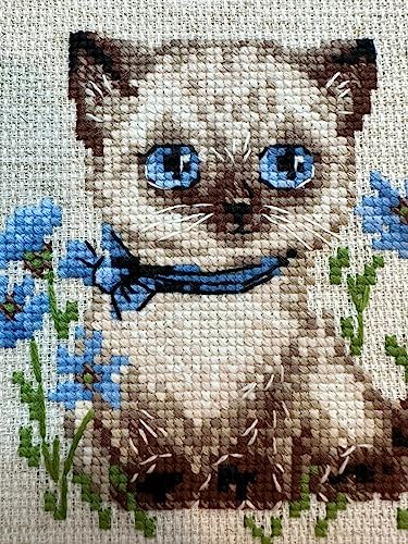 RIOLIS 2118 Siamese Kitten Counted Cross Stitch Kit 6 x 6 in - style: Siamese Kitten 2118