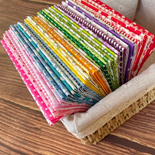 42PCS Cotton Fabric Bundles, 10"x10" Cotton Fabric Patchwork Squares Floral Patterns Printed Arts Craft DIY Cloths for Sewing Quilting Decoration, Scrapbooking, Handwork (25x25 cm - 42PCS)