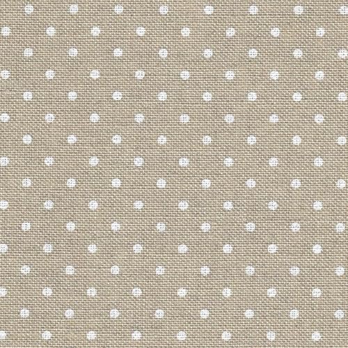 Wizardi Belfast Raw Linen White Dots 3609 5379, Precut Zweigart 32 Count Linen Cross Stitch Fabric, 100% Natural Embroidery Cloth, 19x27 in for Adults - color: Raw Linen White Dots