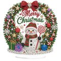 Eiflow Pearl Art Kit for Adults Christmas Snowman, DIY Tabletop Diamond Art Pearl Painting with Stand, Acrylic Stand Up Gem Painting Board Kit (Merry Christmas) - color: Merry Christmas