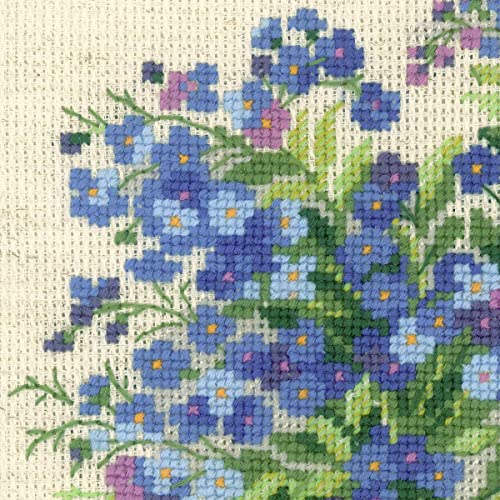 RIOLIS 1496 Forget Me Nots Counted Cross Stitch Kit 7.87 x 7.87 in - style: Forget Me Nots 1496