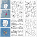 Water Soluble Embroidery Patterns Stabilizers, 4 Sheets Hummingbird Floral Stick and Stitch Papers Wash Away, Bird Animal Flower Transfers Papers DIY Crafts Gifts for Hand Sewing Lover Beginners - size: Hummingbird flower