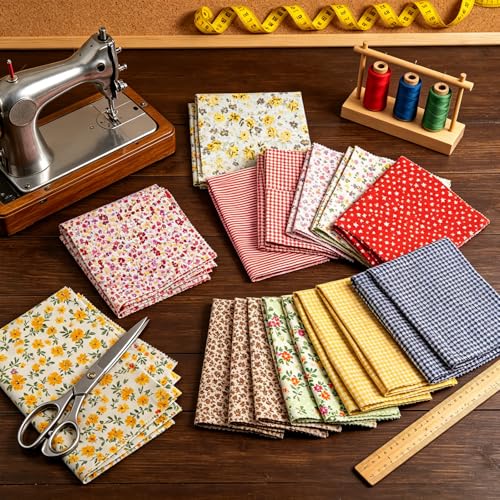 110 Pcs 10x10 Inch Cotton Fabric Squares for Quilting