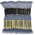 LE PAON Embroidery Floss, 14-Pack Six Strands 100% Long Staple Cotton Embroidery Thread, 8.7-Yard，Color Number：160, Medium Grey Blue - color: 160