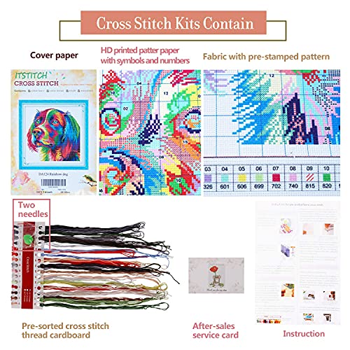ITSTITCH Cross Stitch Kits for Adults 3 Pack Flowers 7.5x15 inch - color: Potted flowers，7.5x15 inch