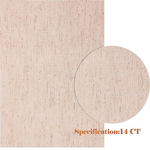 Caydo 6 Pieces Aida Cloth 14 Count Linen Cross Stitch Fabric - color: Linen