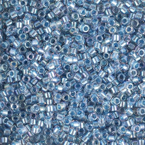 Miyuki Delica Seed Beads - color: DB1762 - Sparkle Sky Blue Lined Crystal AB