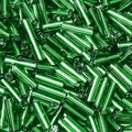 4200pcs Glass Bugle Beads, Mini Long Tube Seed Beads Bulk, Tiny Small Loose Spacer Embroidery Beaded for Bracelets Jewelry Making Sewing, Crafts, Christmas Ornaments, 2×6mm, Dark Green - color: Lime green