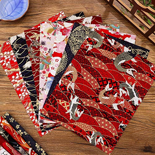 Tudomro 30 Pcs 8" x 10" Japanese Fabric Bundle Cotton Quilting, Retro Style - color: Retro Style